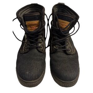 Levi‎ Strauss Denim/Leather/Suede Boots Men's Size 8.5 Blue/Black/Brown (spots)